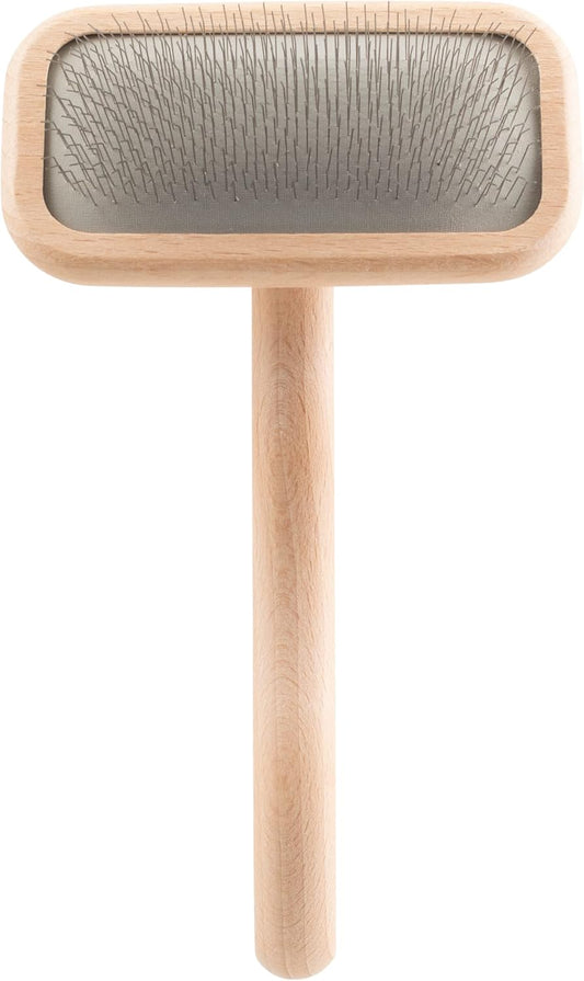 Mark II Slicker Brush, Groom like a Professinal, Stainless Steel Pins, Lightweight Beech Wood Body, Ground and Polished Tips, Small