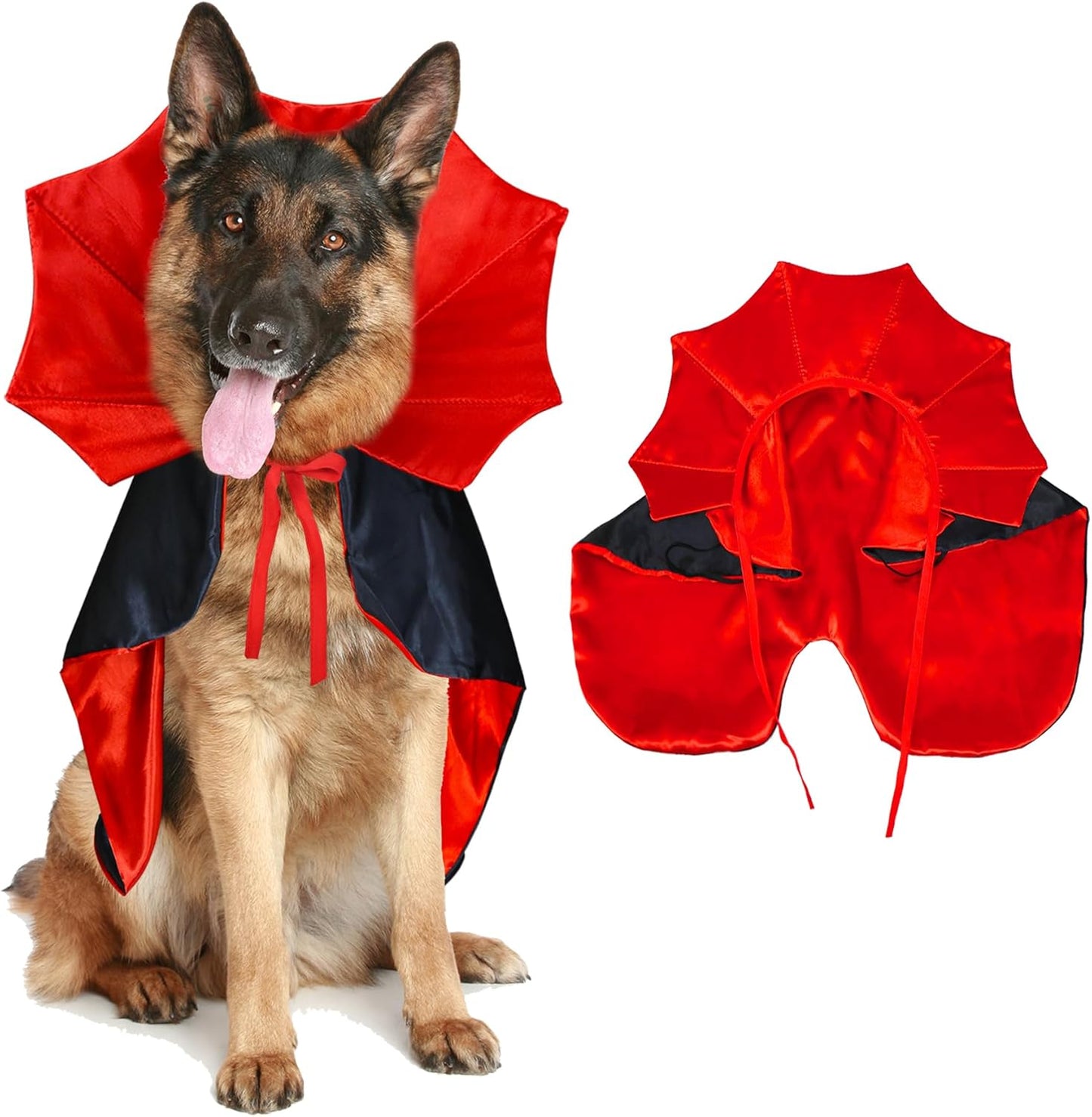 Dog Halloween Costumes, Dog Vampire Devil Cloak Cape Costume Halloween Costumes for Small Medium Large Dogs Pets (Large)