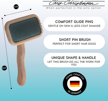 Mark II Slicker Brush, Groom like a Professinal, Stainless Steel Pins, Lightweight Beech Wood Body, Ground and Polished Tips, Small