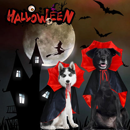 Dog Halloween Costumes, Dog Vampire Devil Cloak Cape Costume Halloween Costumes for Small Medium Large Dogs Pets (Large)